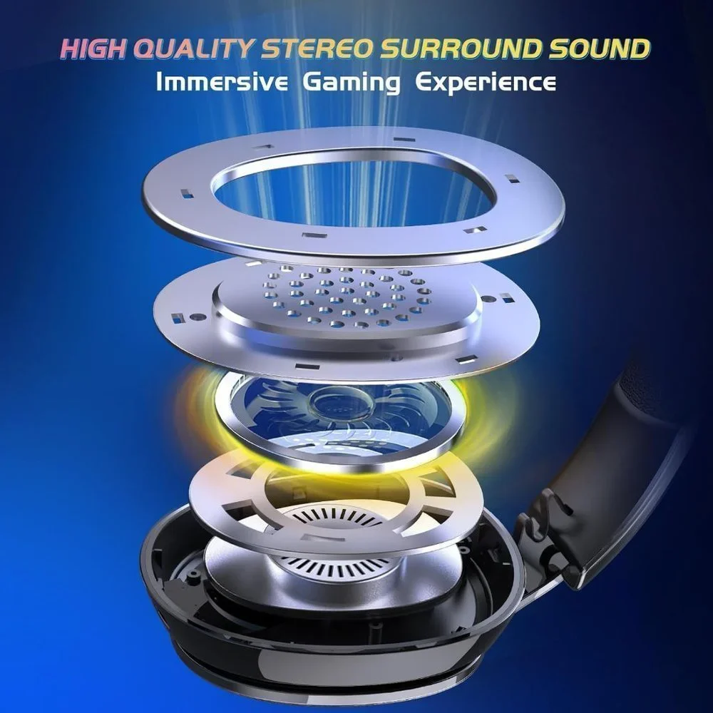 3.5mm Wireless Gaming Headset with Detachable Microphone for Gamer